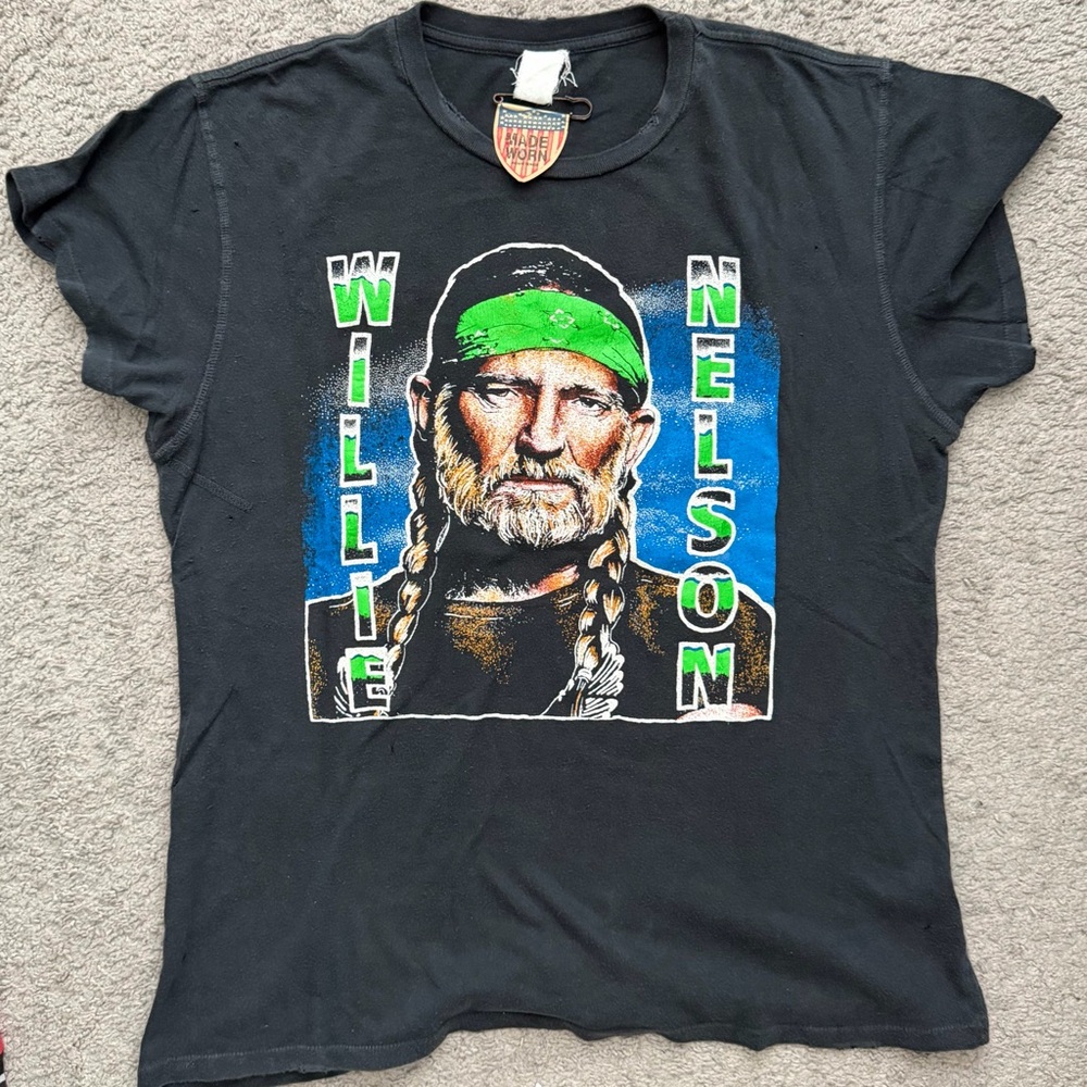 Madeworn Willie Nelson Always On My Mind Shirt - Size L Vintage MSRP $175